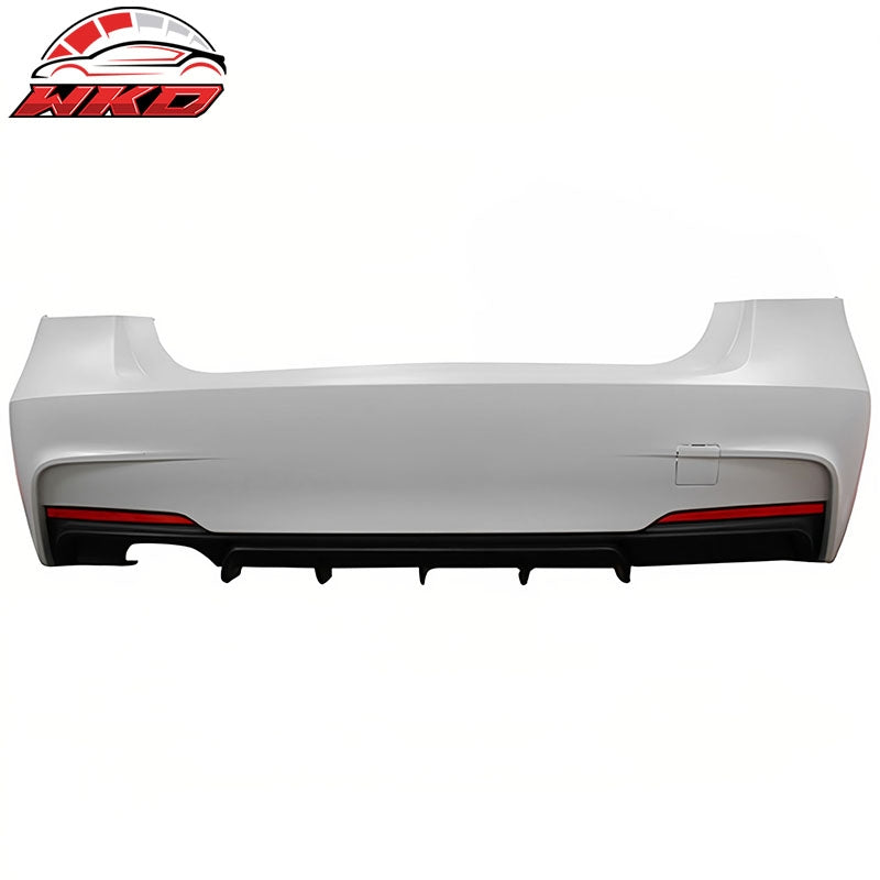 Fits 12-18 BMW F30 3-Series M Performance Style Rear Bumper Cover W/Diffuser PP