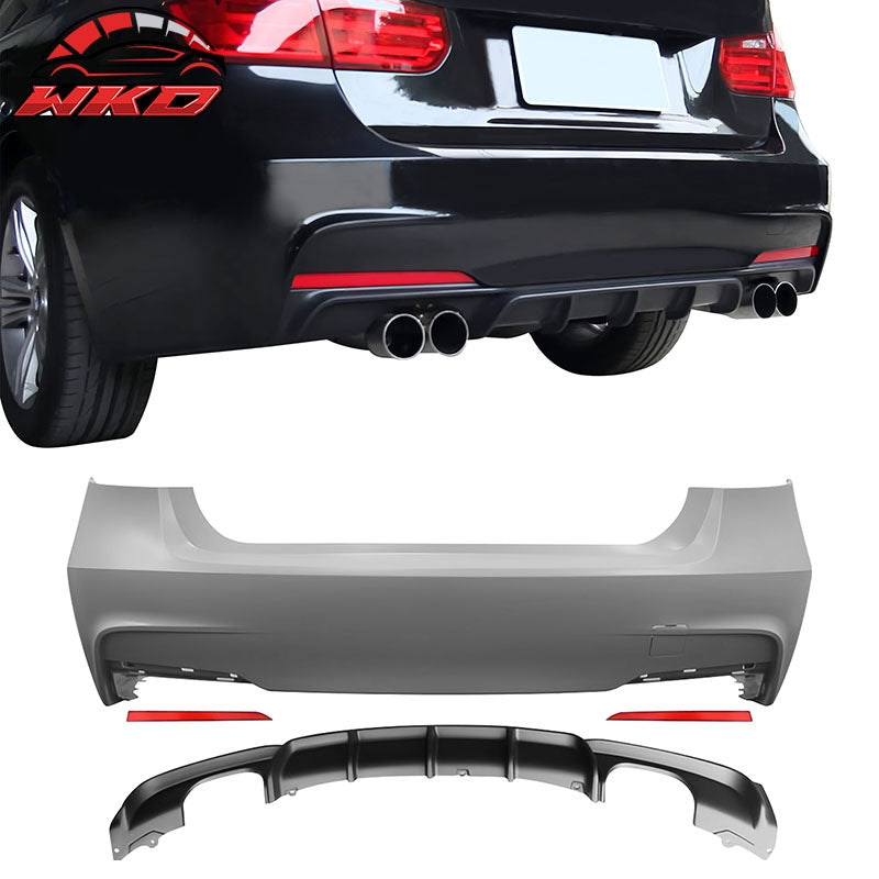 Wholesale 12-18 BMW F30 3 Series M Performance Style Rear Bumper Cover W/Diffuser PP - Wikond Auto
