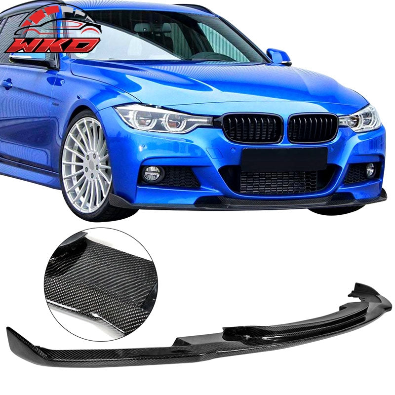 Fits 12-18 BMW F30 3 Series M Sport HM Style Front Bumper Lip Matte Carbon Fiber