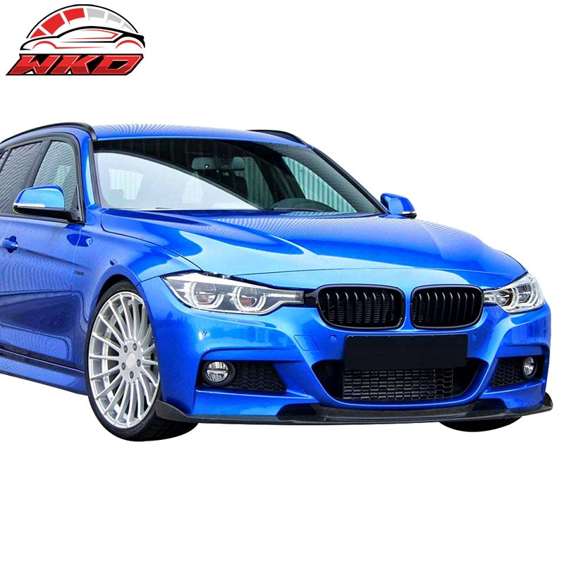 Fits 12-18 BMW F30 3 Series M Sport HM Style Front Bumper Lip Matte Carbon Fiber
