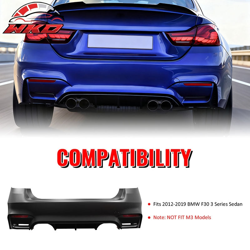 Wholesale 12-19 BMW F30 3-Series Sedan M3 M4 Style Rear Bumper Cover Replacement PP - Wikond Auto