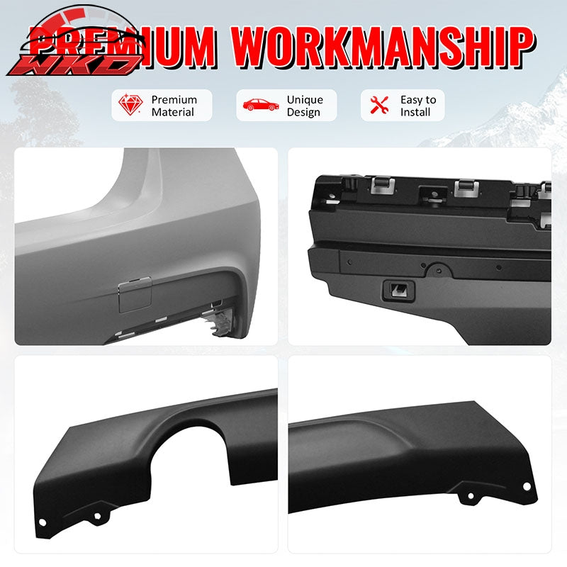 Fits 12-18 BMW F30 F35 3 Series Rear Bumper Cover Replacement W/Diffuser PP