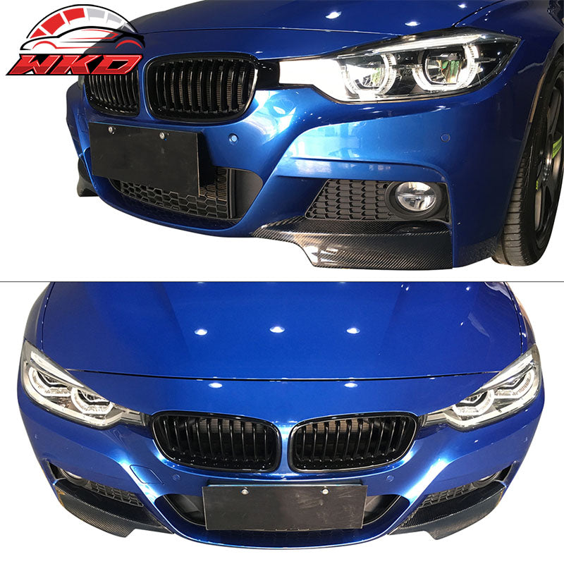 Fits 12-18 BMW 3 Series F30 M Sport MP Style Front Bumper Lip Matte Carbon Fiber