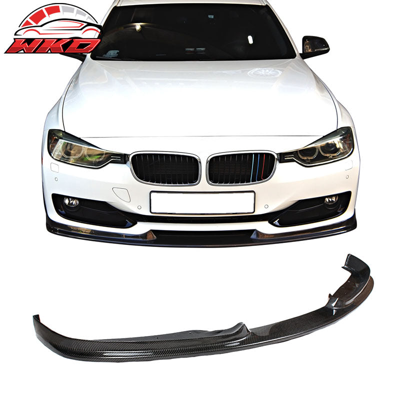 Fits 12-15 BMW F30 Standard Bumper H Style Front Lip Carbon Fiber