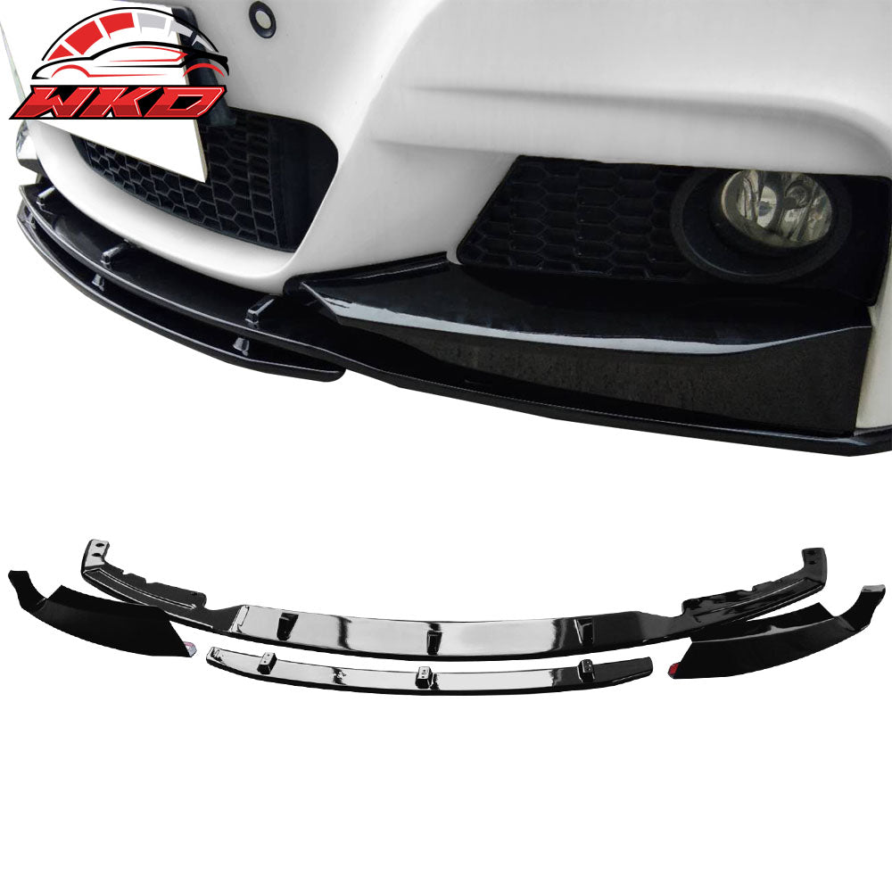 Fits 12-18 BMW F30 F35 M Sport 3D Front Bumper Lip Splitters 4PC - Gloss Black