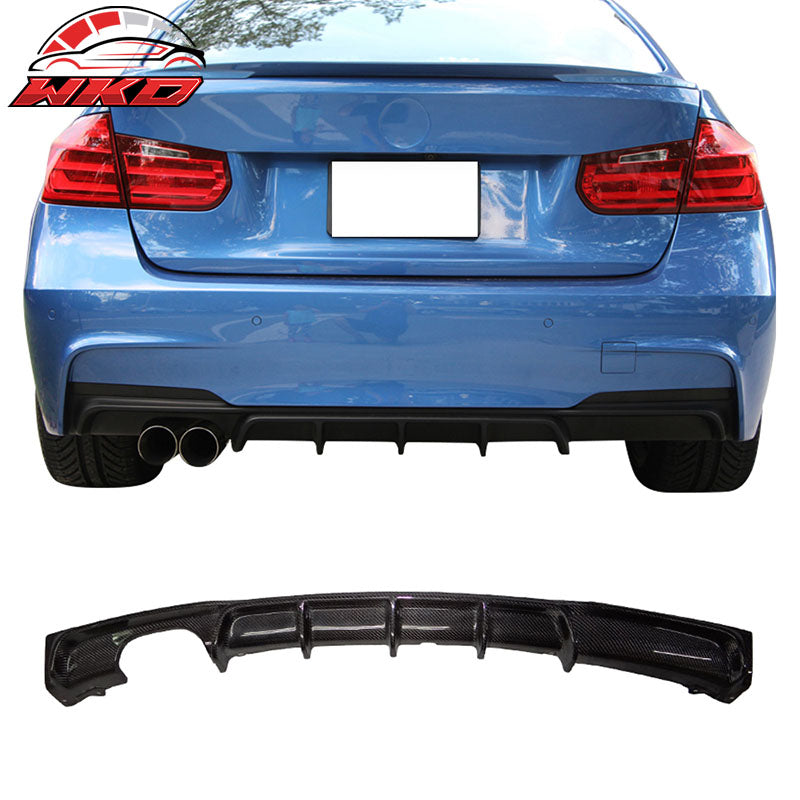 Fits 12-18 BMW F30 M-Tech M Sport DP Style Rear Lip Diffuser Matte Carbon Fiber