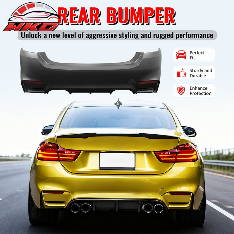 Fits 14-20 BMW F32 4 Series 420i 428i M4 Style Rear Bumper Cover Replacement PP