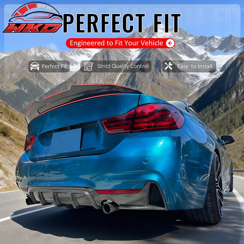 Fits 14-20 BMW F32 4-Series Coupe PSM Style Rear Trunk Spoiler Wing Matte Black
