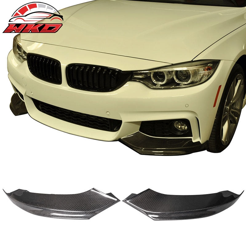Fits 14-20 BMW F32 F33 F36 4-Series M Sport Front Bumper Lip Matte Carbon Fiber