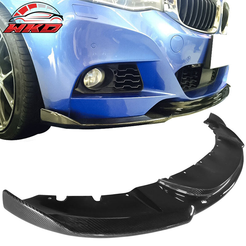 Fits 14-16 BMW F34 HM Style Front Bumper Lip Kit Carbon Fiber CF