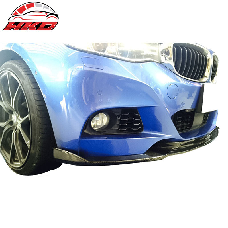 Fits 14-16 BMW F34 HM Style Front Bumper Lip Kit Carbon Fiber CF