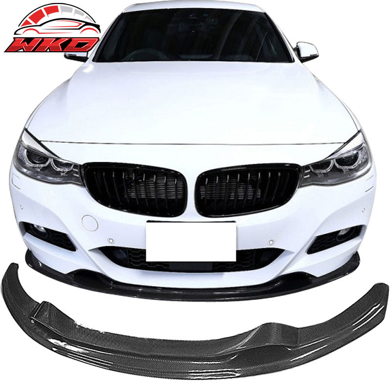 Fits 14-16 BMW F34 GT MT M Sport 3D Front Bumper Lip Carbon Fiber