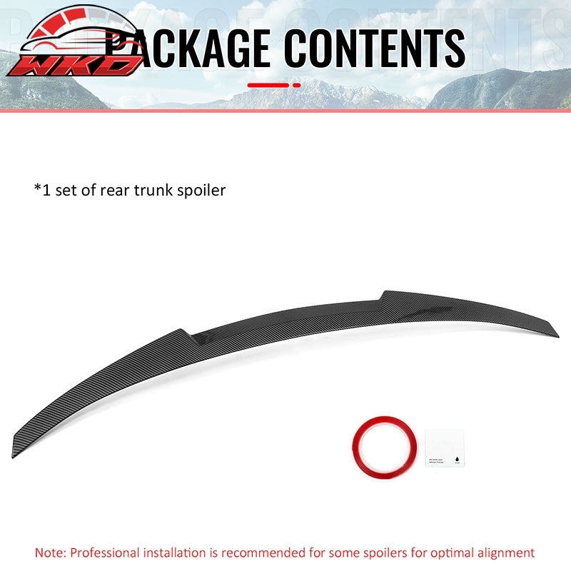 For 15-20 BMW F36 4-Series Gran Coupe M4 Style Trunk Spoiler Carbon Fiber Print