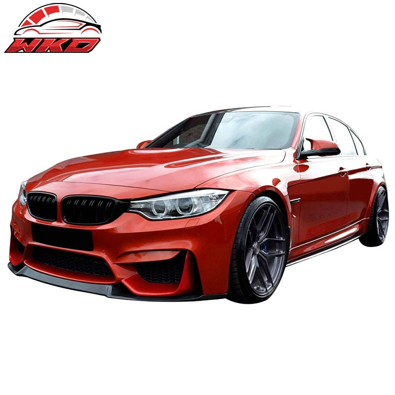 Fits 15-20 BMW F80 M3 F82 F83 M4 CS Style Front Bumper Lip - Matte Carbon Fiber