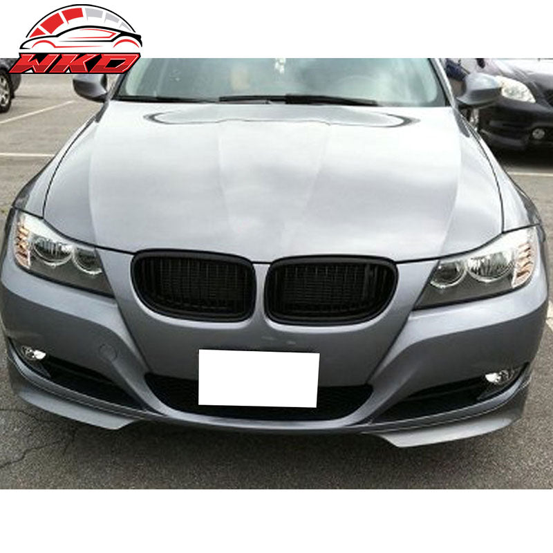 Fits 09-12 BMW E90 3-Series OE Style 2PC Front Bumper Lip Splitters PP Unpainted
