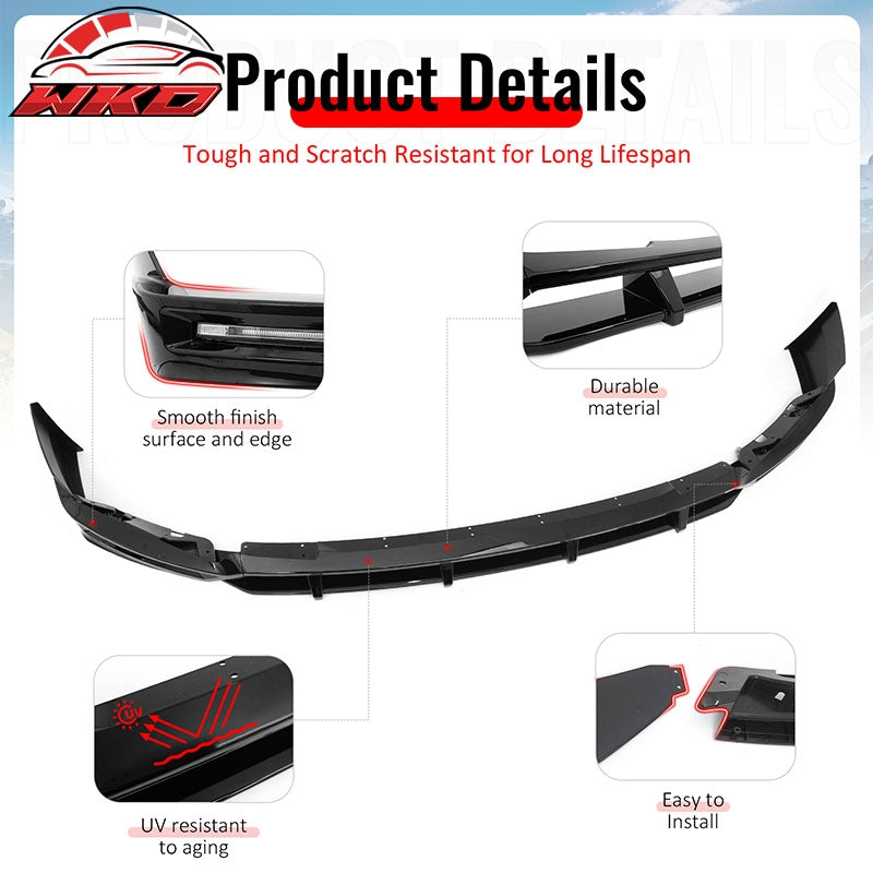 Wholesale 24-26 BMW G05 X5 LCI Front Bumper Lip Gloss Black DRL Spoiler ABS Splitter - Wikond Auto