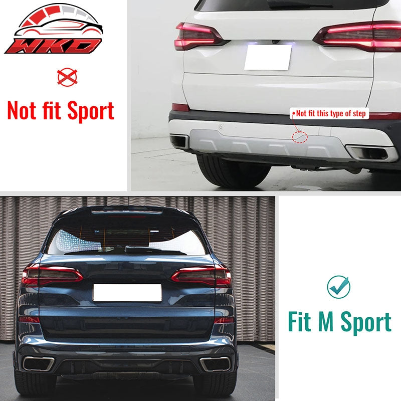 Fit 19-26 BMW G05 X5 M Sport MP Style Rear Bumper Diffuser PP Carbon Fiber Print