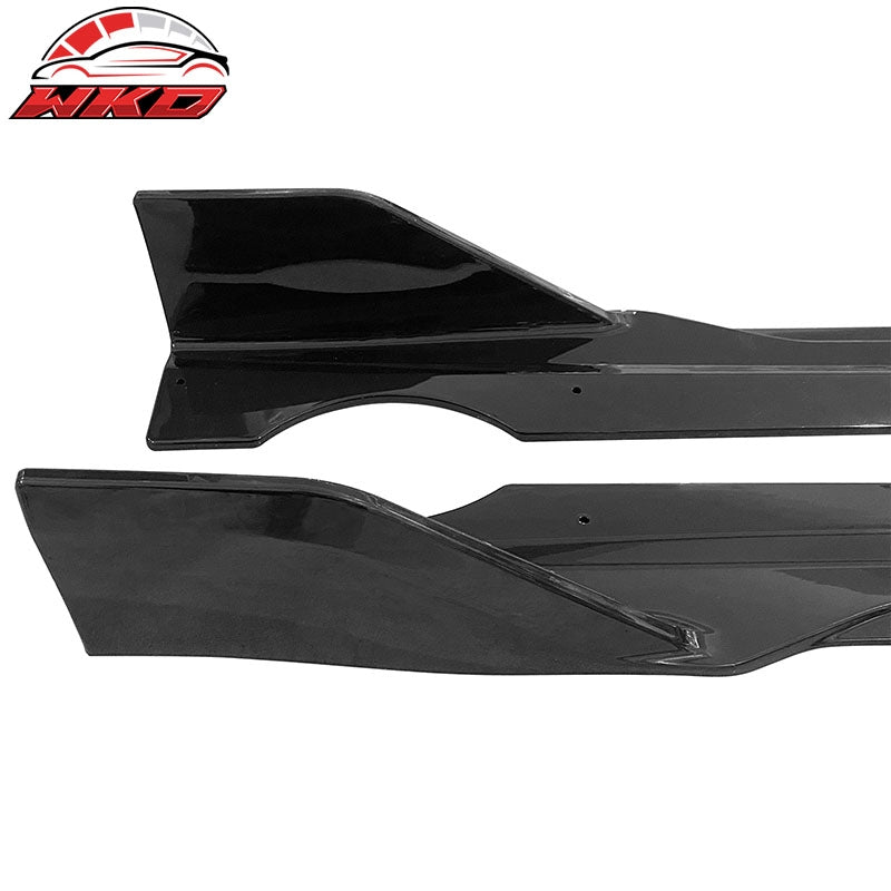 Fits 19-26 BMW G05 X5 M Sport Side Skirts Extension Panel PP Gloss Black 2PC