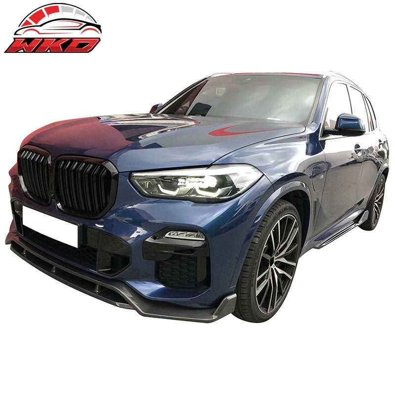 Fits 19-26 BMW G05 X5 M Sport Side Skirts Extension Panel PP Gloss Black 2PC