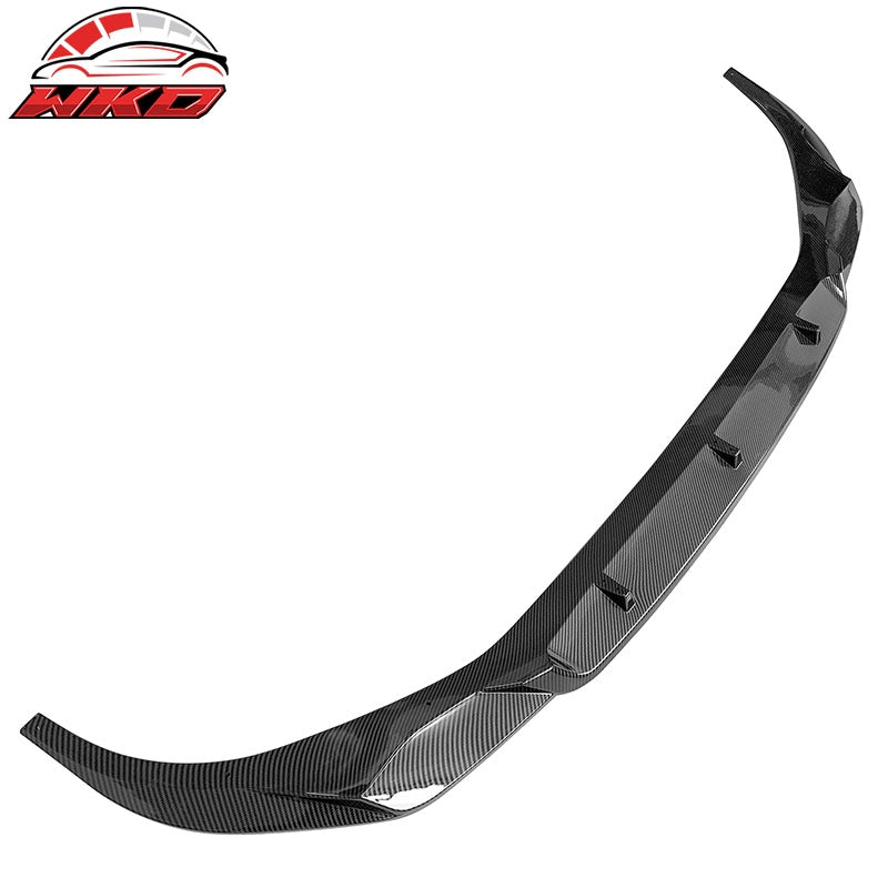 Fits 20-22 BMW G12 7-Series IKON Style Front Bumper Lip PP Carbon Fiber Print
