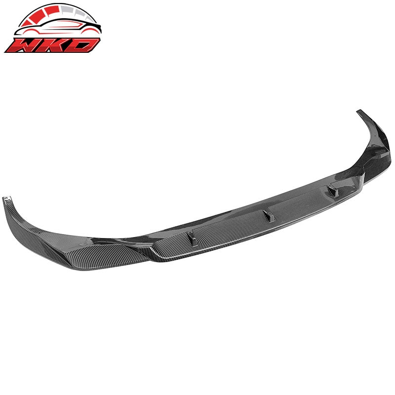 Fits 20-22 BMW G12 7-Series IKON Style Front Bumper Lip PP Carbon Fiber Print