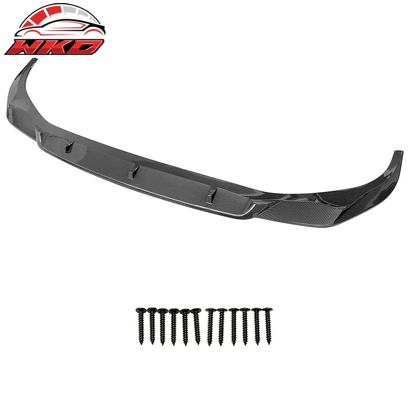 Fits 20-22 BMW G12 7-Series IKON Style Front Bumper Lip PP Carbon Fiber Print