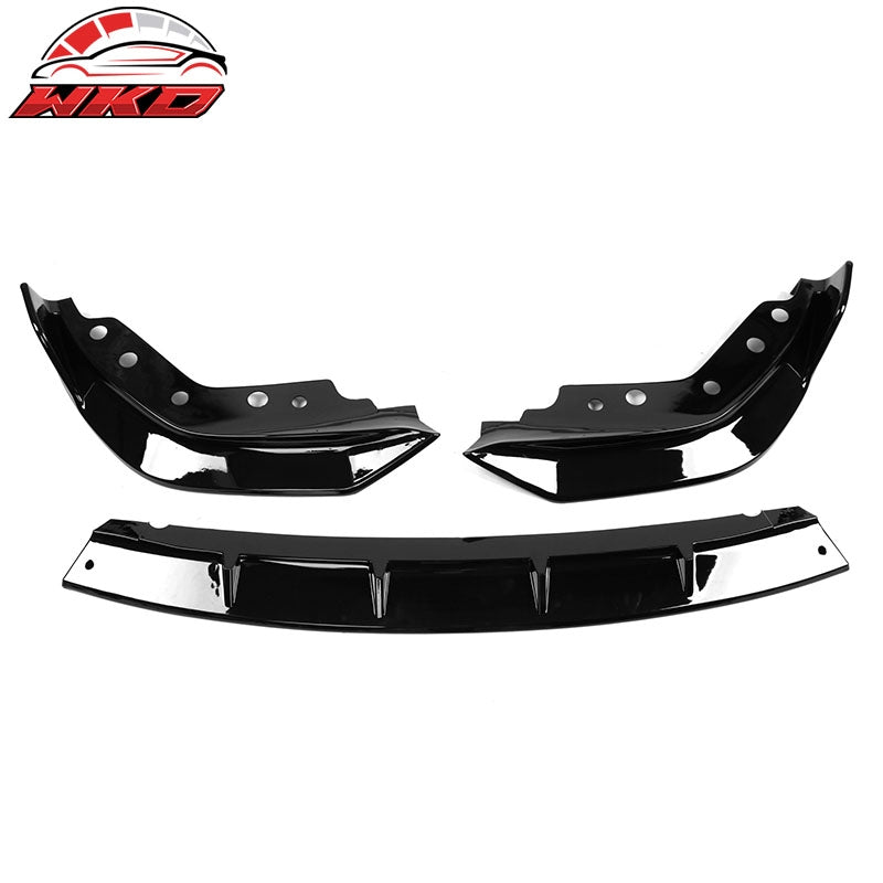 Fits 19-22 BMW G20 3 Series 330i M Sport M340i Gloss Black Front Bumper Lip 3PCS