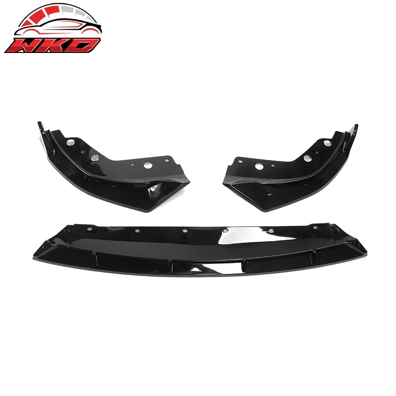 Fits 23-26 BMW G20 3 Series M Sport M340i IKON Front Bumper Lip Gloss Black - PP