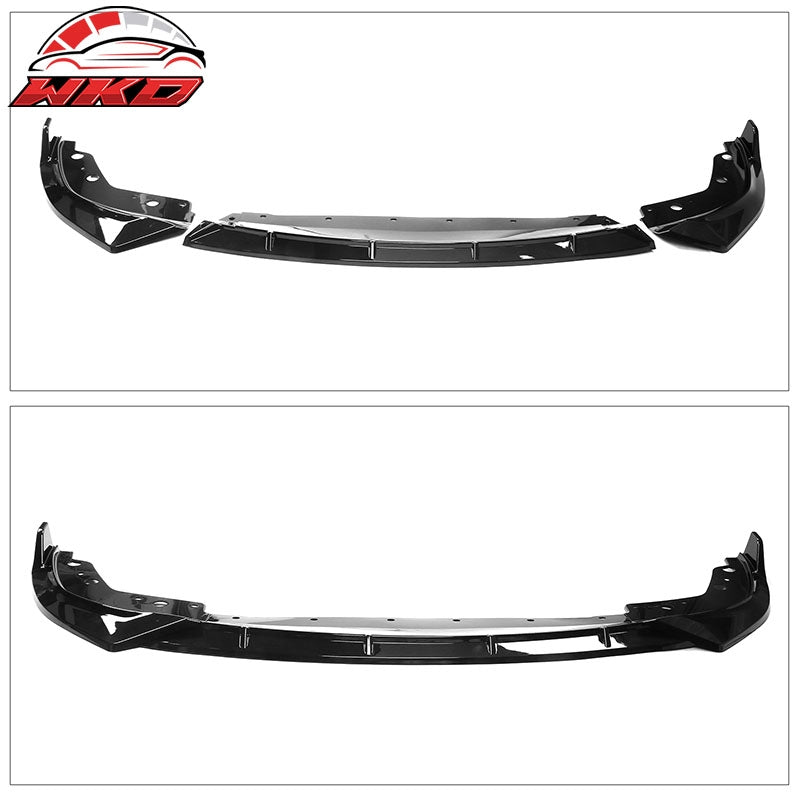 Fits 23-26 BMW G20 3 Series M Sport M340i IKON Front Bumper Lip Gloss Black - PP
