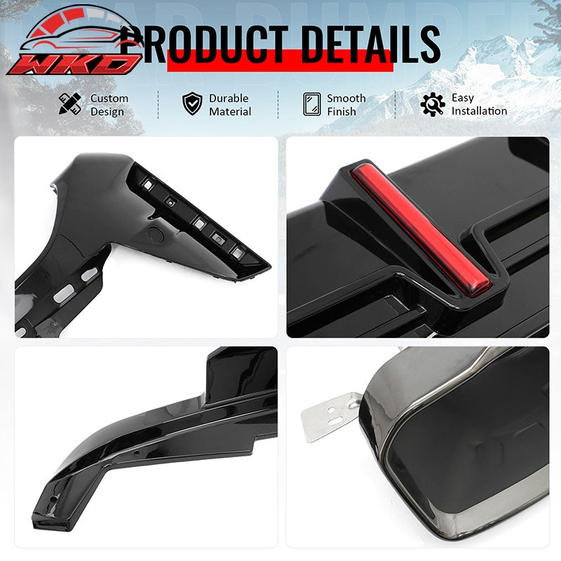 Wholesale 23-26 BMW G20 3-Series Rear Diffuser W/LED + Apron +Exhaust Tip Gloss Black - Wikond Auto