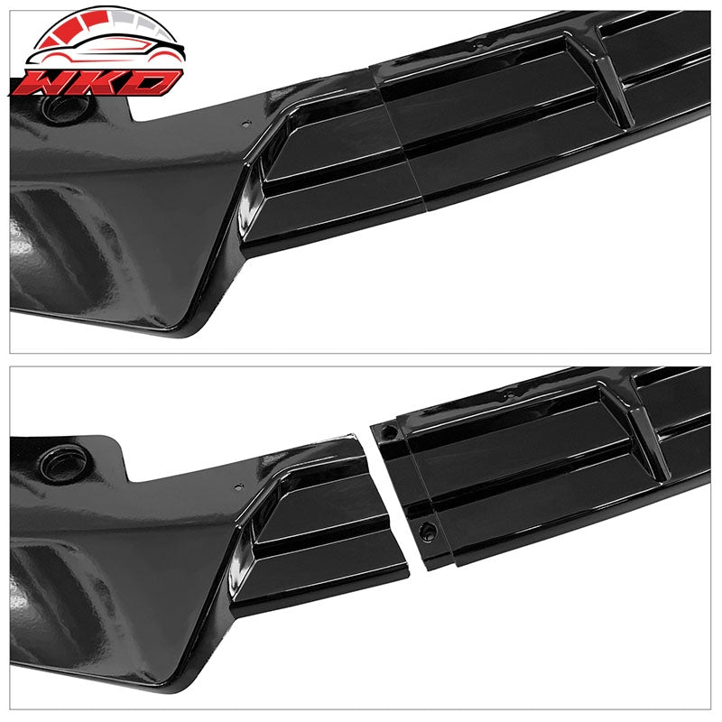 Fits 19-22 BMW G20 3 Series Sport Line Gloss Black Front Bumper Lip Spoiler 3PC
