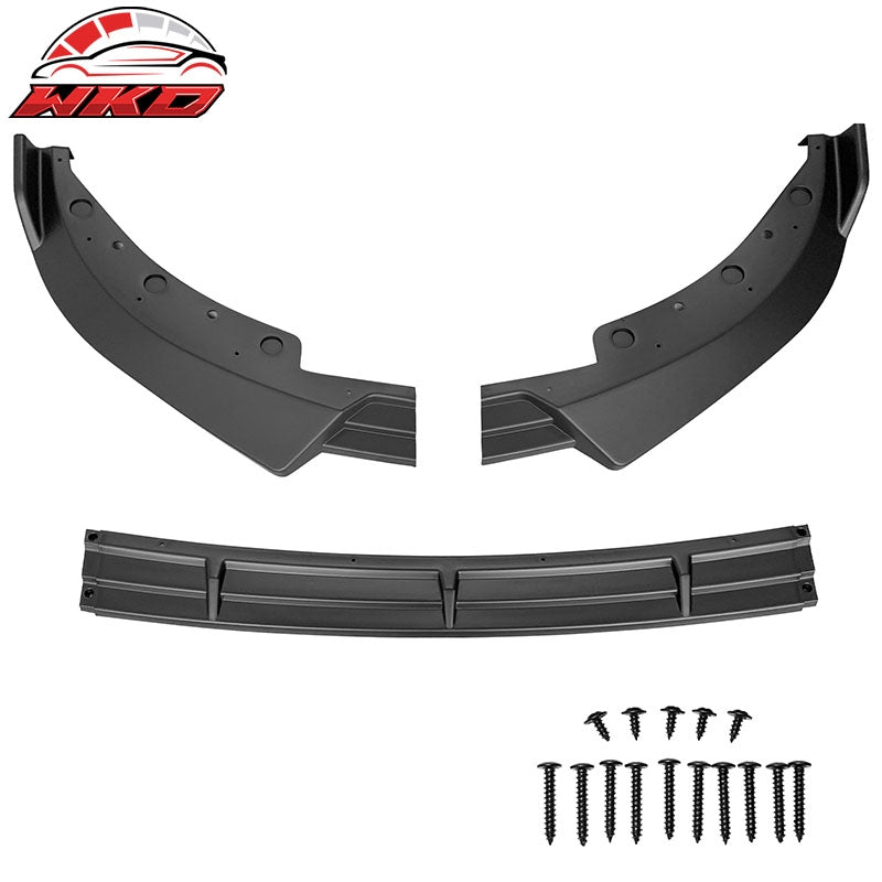 Fits 19-22 BMW G20 3 Series Sport Line Matte Black Front Bumper Lip Spoiler 3PC