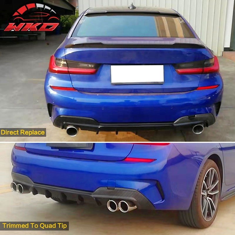 Wholesale 19-22 BMW G20 330i M Sport Rear Diffuser Bumper Lip Carbon Fiber Print - Wikond Auto