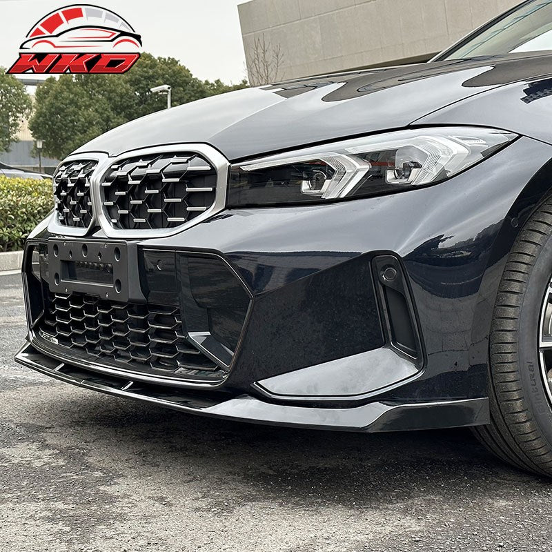 Fits 23-26 BMW G20 M Sport M340i Front Bumper Lip M Performance 2PC Gloss Black