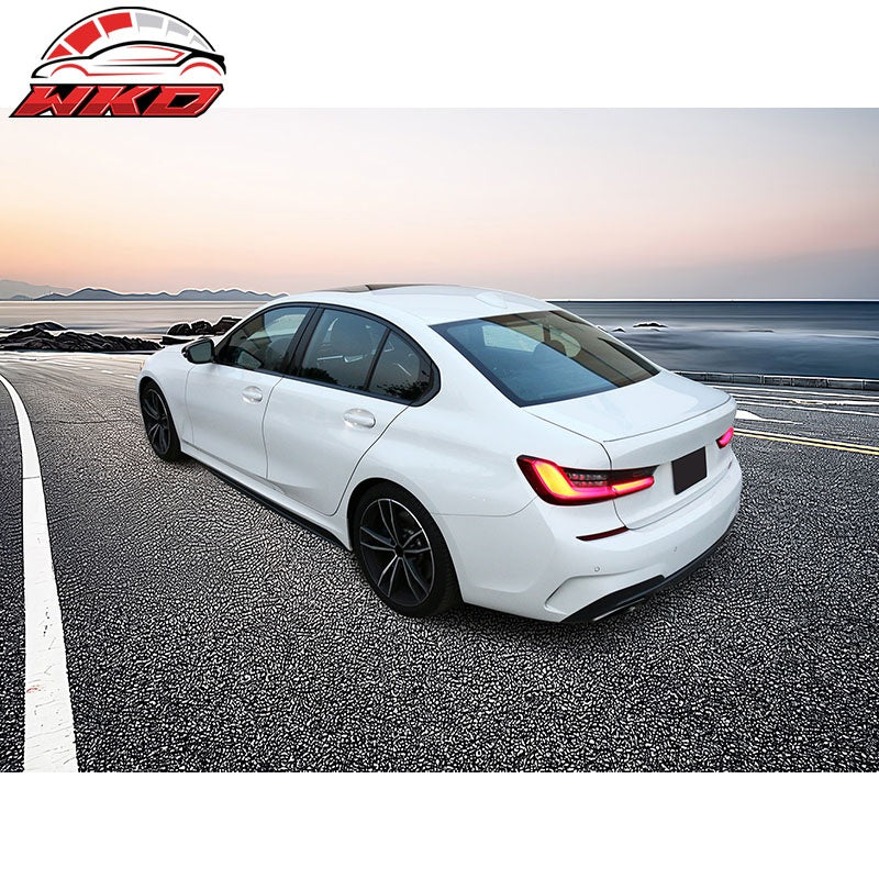 Fits 19-26 BMW G20 M Sport Bumper M-Performance Side Skirt Gloss Black 2PC - ABS