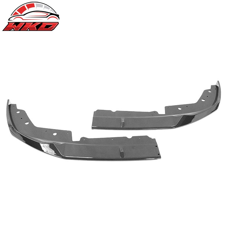 Fits 23-26 BMW G20 M340i M Performance 2PC Front Bumper Lip Carbon Fiber Print