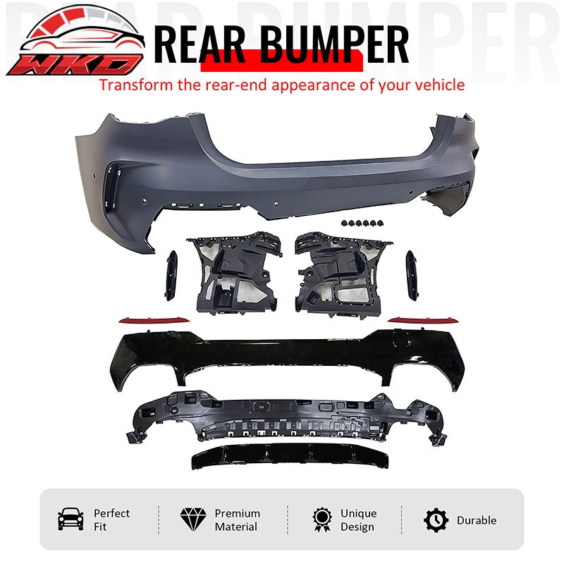 Fits 21-26 BMW G22 G23 430i/M440i Rear Bumper M440i Style Conversion w/ Diffuser