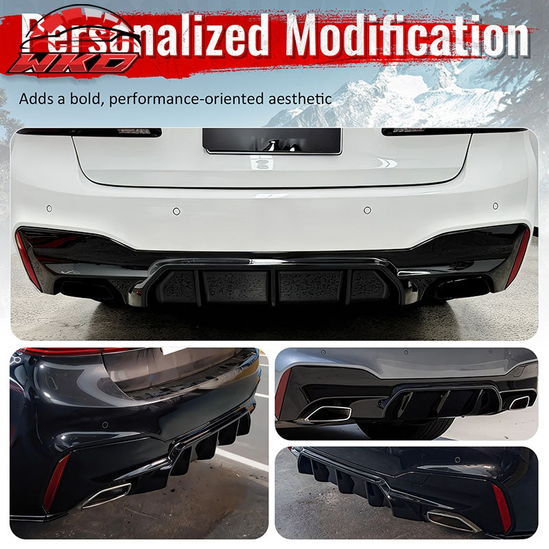 Fits 17-23 BMW G30 5 Series F90 M5 Competition Style Rear Diffuser Gloss Black