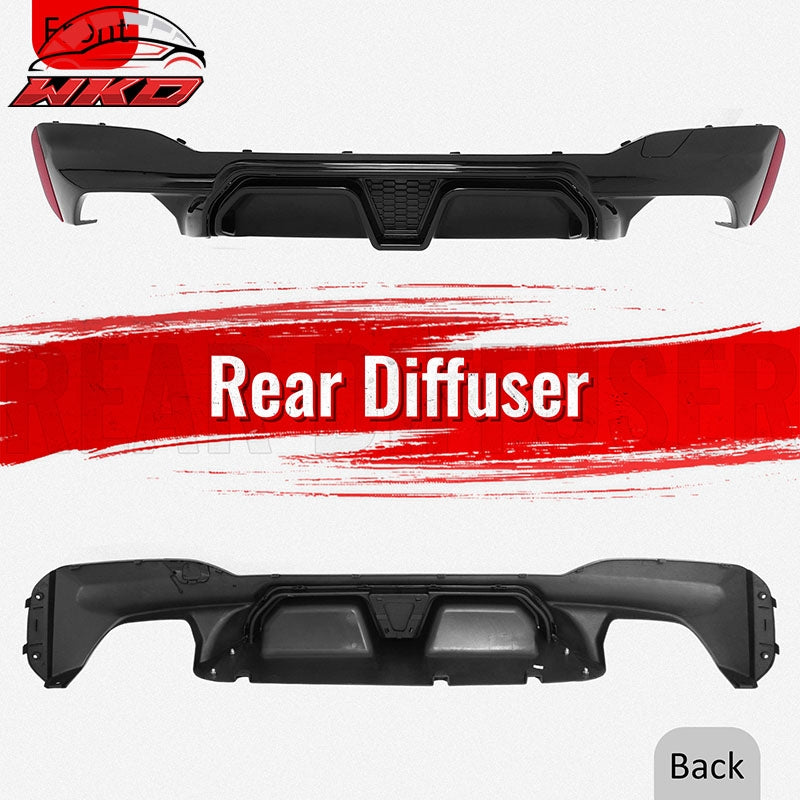 Fits 17-23 BMW G30 5 Series M Sport F90 M5 CS Style Rear Diffuser Gloss Black PP