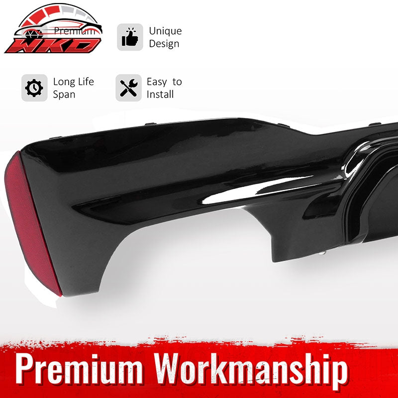 Fits 17-23 BMW G30 5 Series M Sport F90 M5 CS Style Rear Diffuser Gloss Black PP