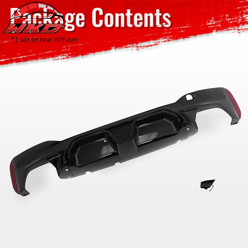Fits 17-23 BMW G30 5 Series M Sport F90 M5 CS Style Rear Diffuser Gloss Black PP