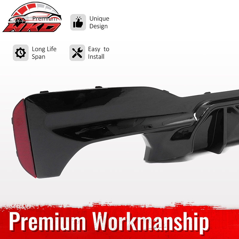 Fits 17-23 BMW G30 5 Series M Sport Rear Diffuser M5 M Perfermance Gloss Black