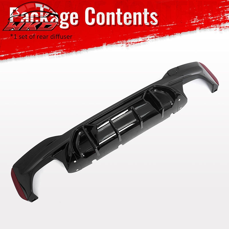 Fits 17-23 BMW G30 5 Series M Sport Rear Diffuser M5 M Perfermance Gloss Black