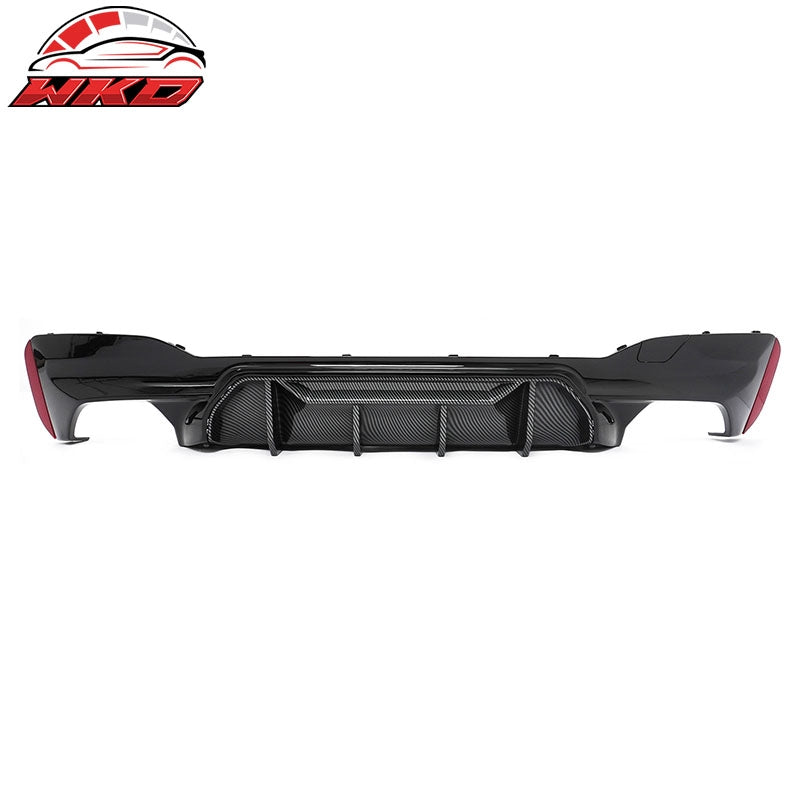 Wholesale 17-23 BMW G30 5 Series M5 MP Style Rear Diffuser Gloss Black& CF Print Fin - Wikond Auto