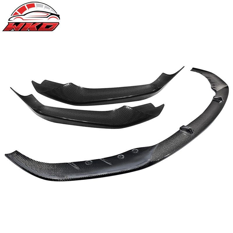 Fits 17-20 BMW G30 5 Series MP Style 3PCS Front Bumper Lip Kit Carbon Fiber CF