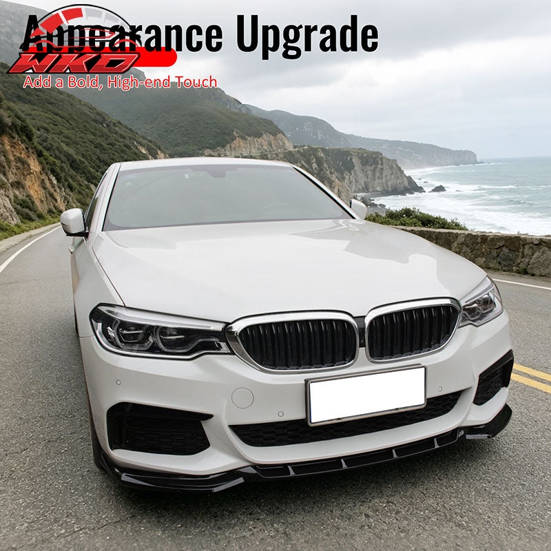 Fits 17-20 BMW G30 530i 540i M550i M Sport GT Style Front Bumper Lip Gloss Black