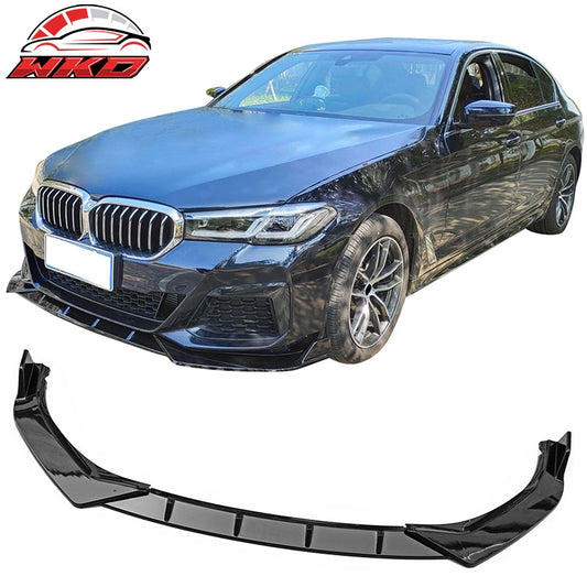 Wholesale 21-23 BMW G30 5 Series Sedan IKON Front Bumper Lip Spoiler Gloss Black PP - Wikond Auto