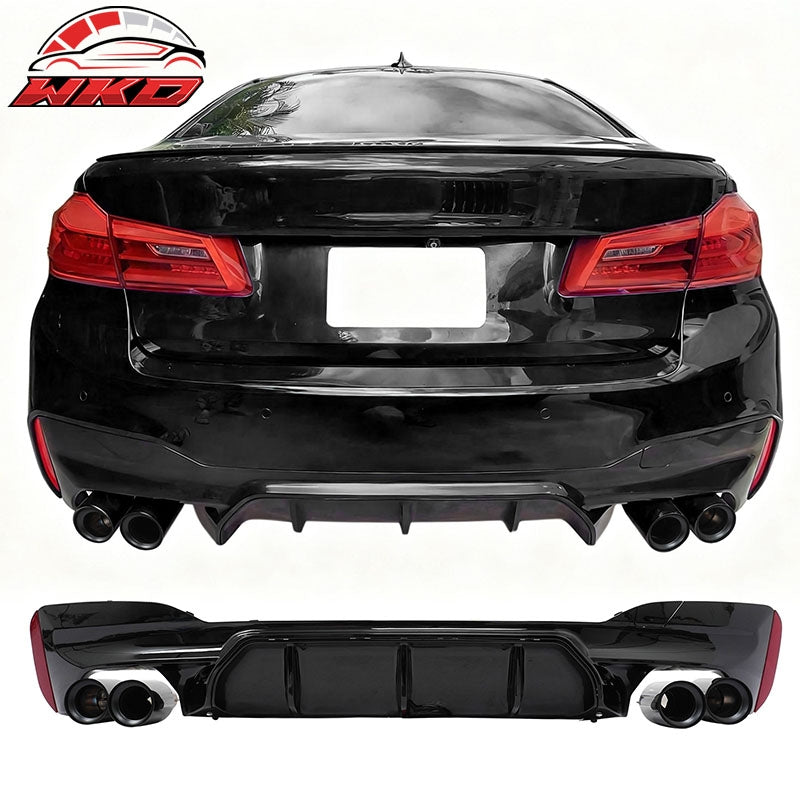 Wholesale For 21-23 BMW G30 Competition Style Gloss Black Rear Diffuser Black Exhaust Tips