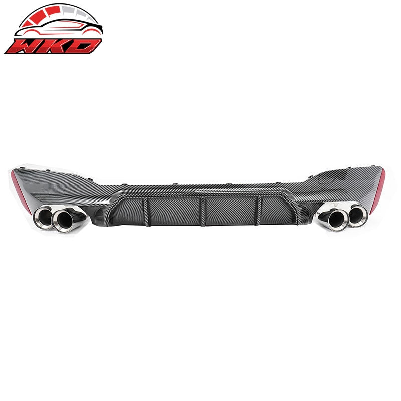 Fits 21-23 BMW G30 Competition Style Rear Diffuser CF Print + Silver Exhaust Tip