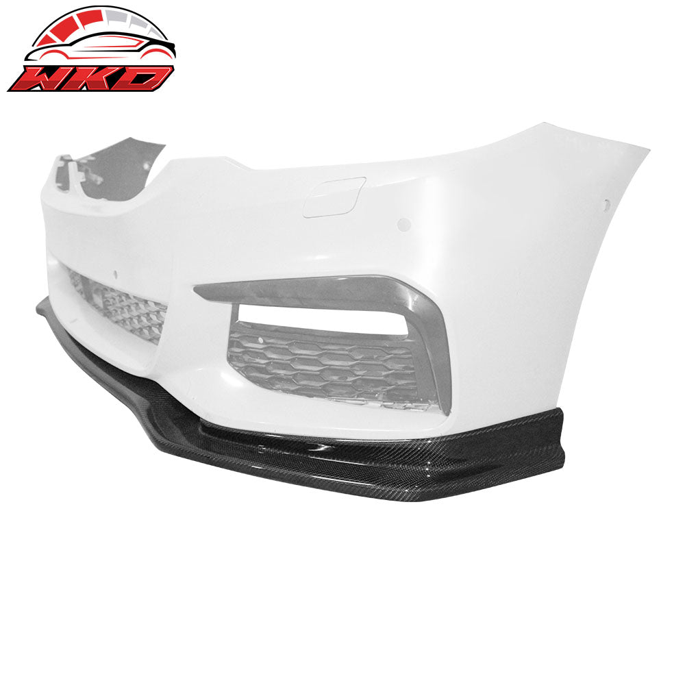 Fits 17-20 BMW G30 5 Series M Sport Front Bumper Lip Spoiler Carbon Fiber CF